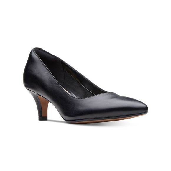 Clarks Corona Di Linvale Scarpe Décolleté Donna In Pelle - Tacco Comodo Con Plantare Ortholite E Cushion Soft - Mary Jane Slip-on